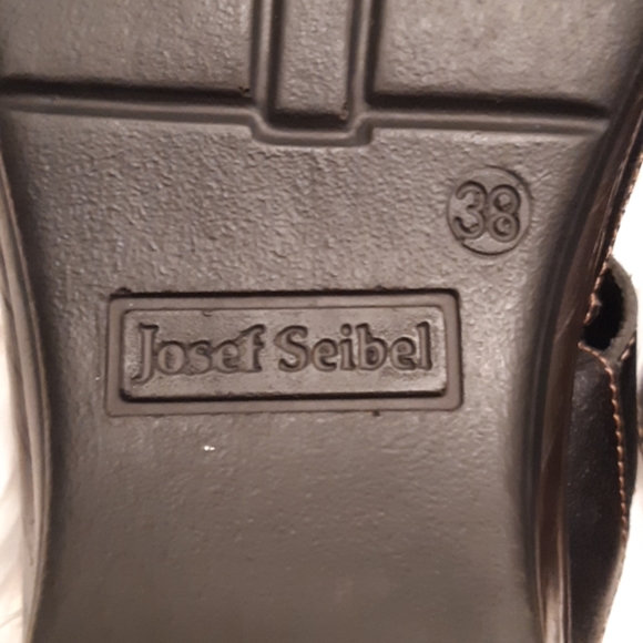 Josef Seibel black leather sandals size 7-7.5 38 - Picture 6 of 8
